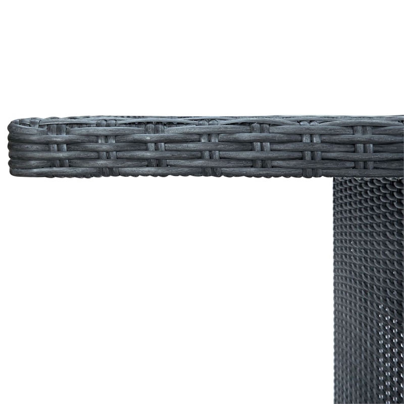 Bowery Hill Contemporary Synthetic Poly Rattan Outdoor Dining Set in Dark Gray