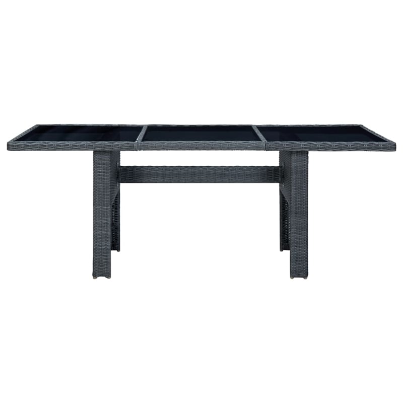 Bowery Hill Contemporary Synthetic Poly Rattan Outdoor Dining Set in Dark Gray