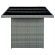 Bowery Hill Outdoor Dining Set in Light Gray Round PE Rattan 6-Piece Set