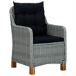 Bowery Hill Outdoor Dining Set in Light Gray Round PE Rattan 6-Piece Set