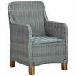 Bowery Hill Outdoor Dining Set in Light Gray and Black Round PE Rattan
