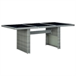 Bowery Hill Outdoor Dining Set in Light Gray and Black Round PE Rattan