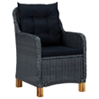 Bowery Hill Contemporary Synthetic Poly Rattan Outdoor Dining Set in Dark Gray
