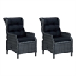 Bowery Hill Contemporary Synthetic Poly Rattan Outdoor Dining Set in Dark Gray