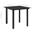 Bowery Hill Powder-Coated Steel/Glass/Cotton Rope Garden Dining Set in Black