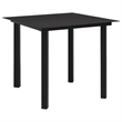 Bowery Hill Powder-Coated Steel/Glass/Cotton Rope Garden Dining Set in Black