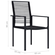 Bowery Hill Dining Set in Black Glass/Powder-Coated Steel/PVC Hollow Rattan