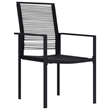 Bowery Hill Dining Set in Black Glass/Powder-Coated Steel/PVC Hollow Rattan