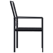Bowery Hill Dining Set in Black Glass/Powder-Coated Steel/PVC Hollow Rattan