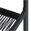 Bowery Hill Dining Set in Black Glass/Powder-Coated Steel/PVC Hollow Rattan