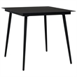 Bowery Hill Dining Set in Black Glass/Powder-Coated Steel/PVC Hollow Rattan