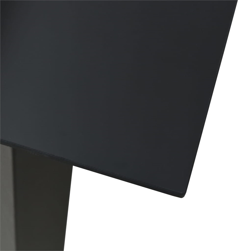 Bowery Hill Contemporary Powder-Coated Garden Dining Set in Black