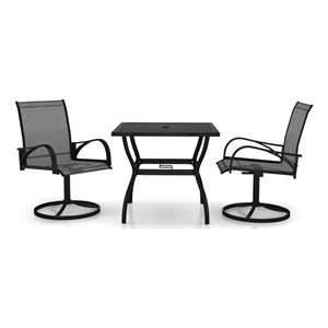 Bowery Hill Dining Set Charcoal/Gray Powder-Coated Steel/Textilene Medium