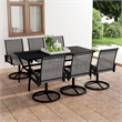 Bowery Hill Dining Set in Anthracite/Gray Powder-Coated Steel/Textilene