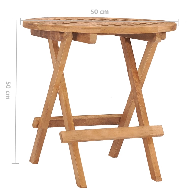 Bowery Hill Small Patio Dining Set in Teak Wood/Polyester - Set Of 2