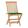 Bowery Hill Small Patio Dining Set in Teak Wood/Polyester - Set Of 2