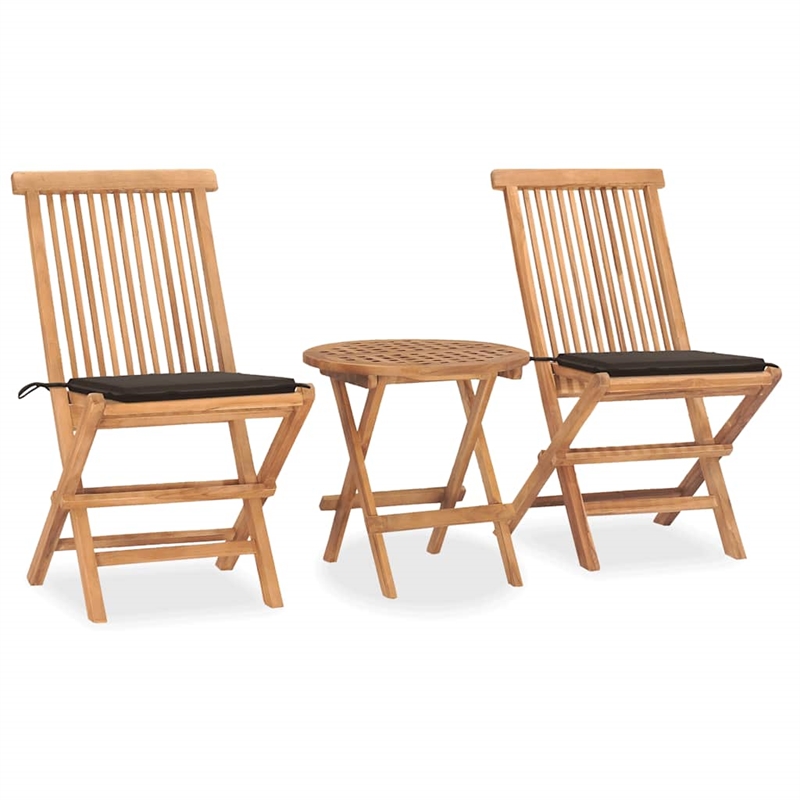 Bowery Hill Contemporary Patio Dining Set in Taupe - Set Of 2