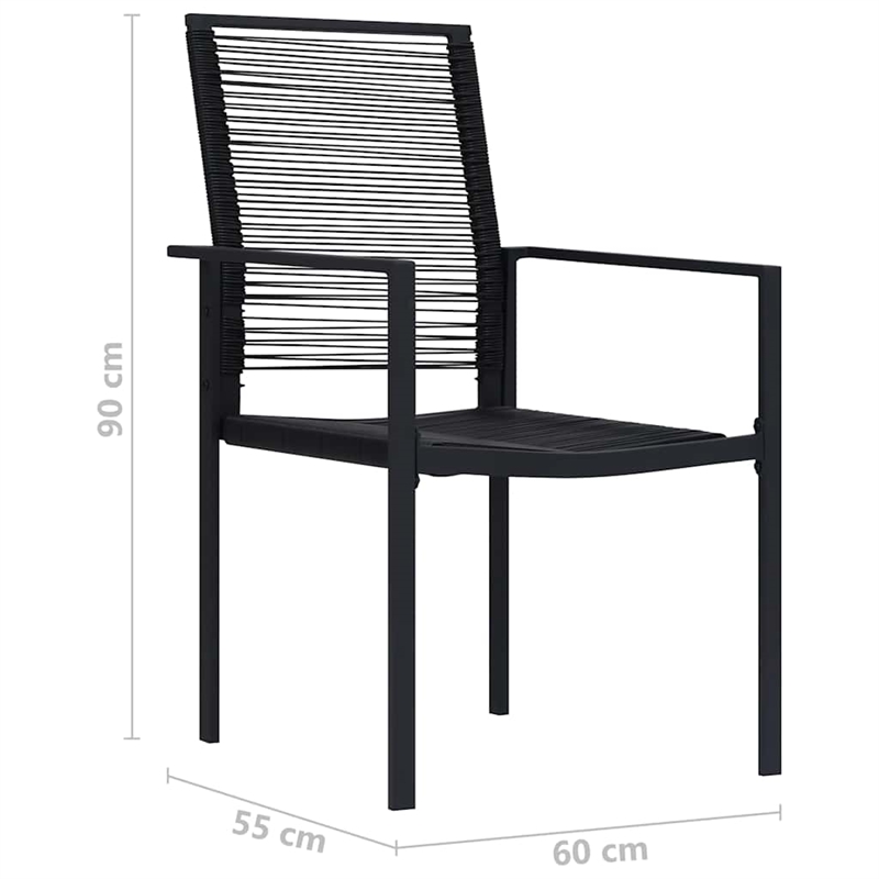 Bowery Hill Dining Set in Black Powder-Coated Steel Large Durable Dining Set