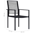 Bowery Hill Dining Set in Black Powder-Coated Steel Large Durable Dining Set