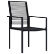 Bowery Hill Dining Set in Black Powder-Coated Steel Large Durable Dining Set