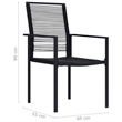 Bowery Hill Dining Set in Black Glass/Powder-Coated Steel/PVC Hollow Rattan