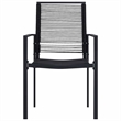 Bowery Hill Dining Set in Black Glass/Powder-Coated Steel/PVC Hollow Rattan