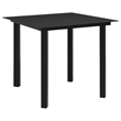 Bowery Hill Dining Set in Black Glass/Powder-Coated Steel/PVC Hollow Rattan