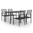 Bowery Hill Dining Set in Black Glass Standard Durable Dining Set