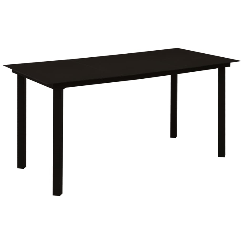Bowery Hill Dining Set in Black Glass Standard Durable Dining Set