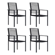 Bowery Hill Dining Set in Black Glass Standard Durable Dining Set