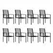 Bowery Hill Dining Set in Black Glass Large Garden Dining Set