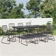 Bowery Hill Contemporary Powder-Coated Garden Dining Set in Black
