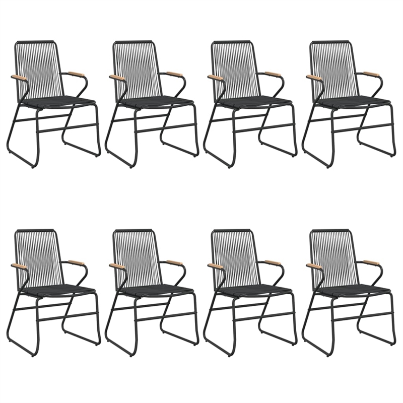 Bowery Hill Contemporary Powder-Coated Garden Dining Set in Black