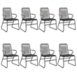 Bowery Hill Contemporary Powder-Coated Garden Dining Set in Black