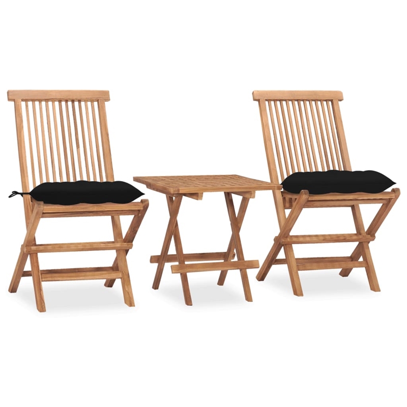 Bowery Hill Compact Patio Dining Set Teak in Brown - Set Of 2