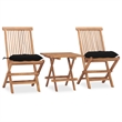 Bowery Hill Compact Patio Dining Set Teak in Brown - Set Of 2