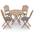 Bowery Hill Outdoor Dining Set Natural Bamboo Bamboo Medium Foldable