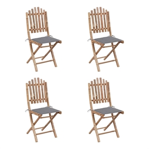 Bowery Hill Outdoor Dining Set Natural Bamboo Bamboo Medium Foldable