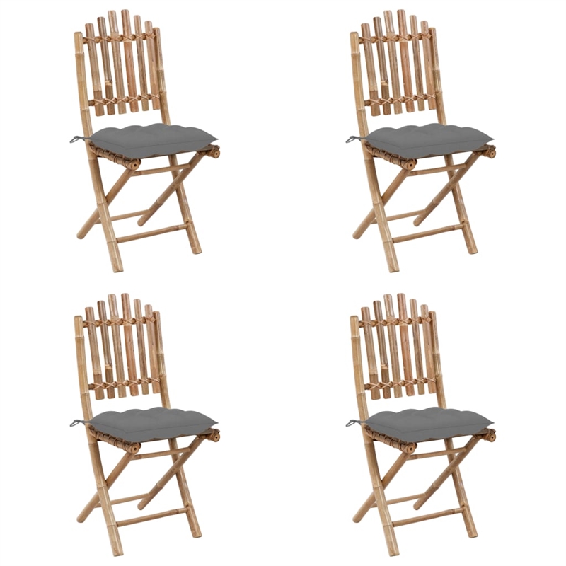 Bowery Hill Contemporary Outdoor Dining Set Bamboo Medium Foldable