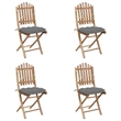 Bowery Hill Contemporary Outdoor Dining Set Bamboo Medium Foldable