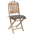 Bowery Hill Contemporary Outdoor Dining Set Bamboo Medium Foldable