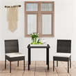 Bowery Hill Contemporary Weather-Resistant Dining Set in Black/Cream
