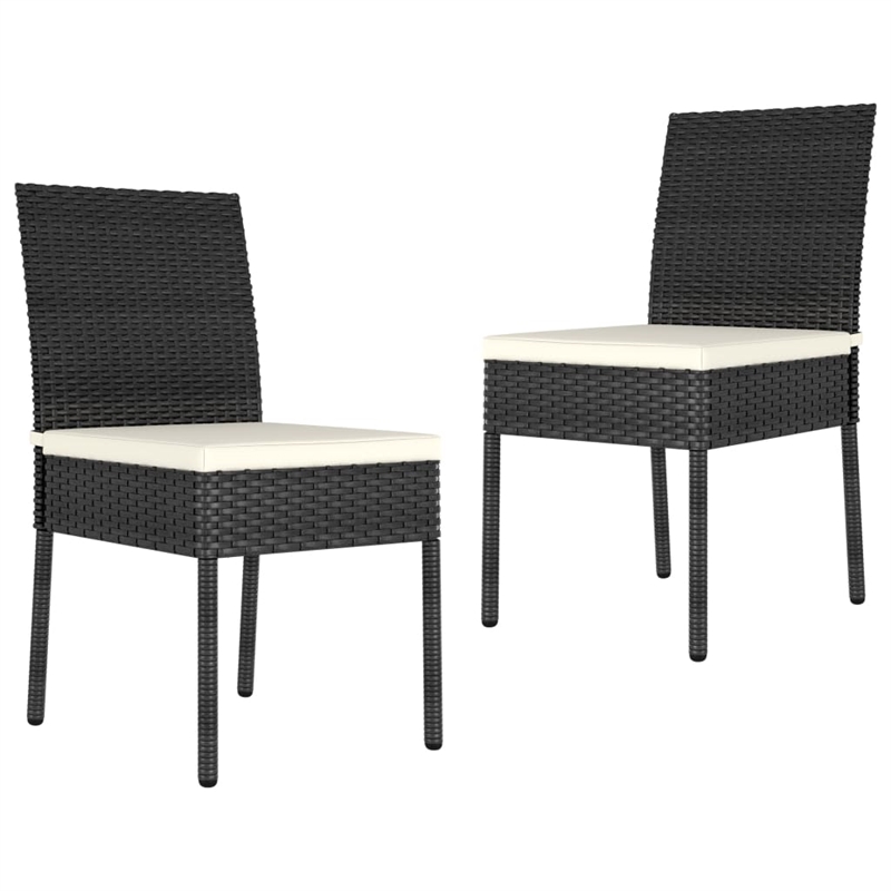 Bowery Hill Contemporary Weather-Resistant Dining Set in Black/Cream