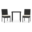 Bowery Hill Contemporary Weather-Resistant Dining Set in Black/Cream