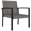 Bowery Hill Dining Set in Gray Poly Rattan 5 Piece Set Light Weight Dining Set
