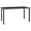 Bowery Hill Dining Set in Gray and Black Poly Rattan/Powder-Coated Steel Medium