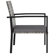 Bowery Hill Dining Set in Gray and Black Poly Rattan/Powder-Coated Steel Medium