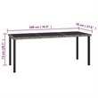 Bowery Hill Dining Set in Gray and Black Poly Rattan/Powder-Coated Steel/Glass