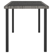 Bowery Hill Dining Set in Gray and Black Poly Rattan/Powder-Coated Steel/Glass