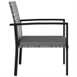 Bowery Hill Dining Set in Gray and Black Poly Rattan/Powder-Coated Steel/Glass